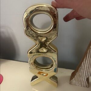 Gold XO Decorative Sculpture